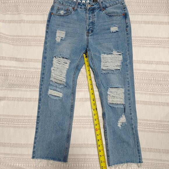 S.O.N.G. High Rise Straight Fit Ripped Jeans Size 9/29 NEW - Picture 4 of 7